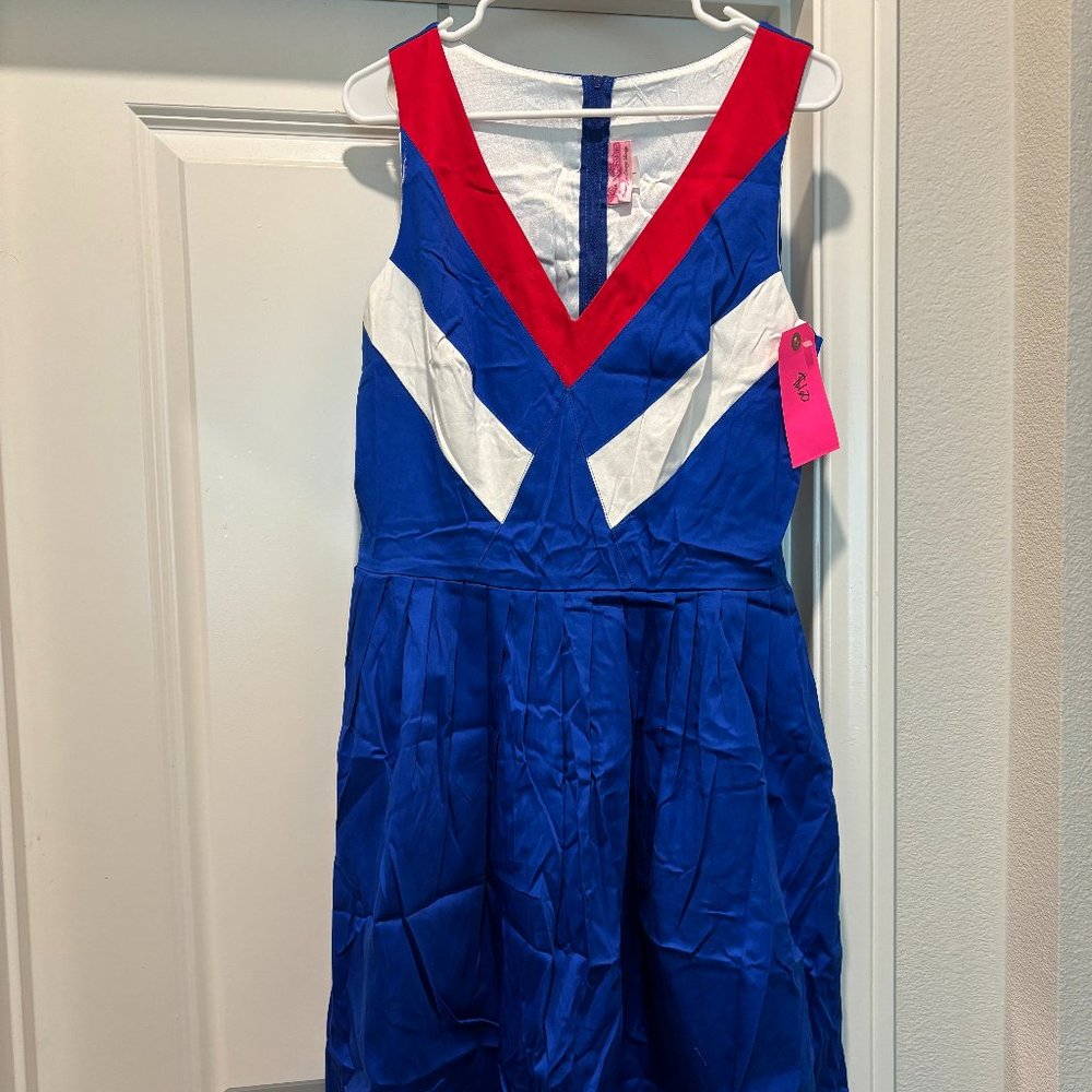 Pinup Couture A line sleeveless patriotic dress NWT